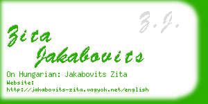 zita jakabovits business card